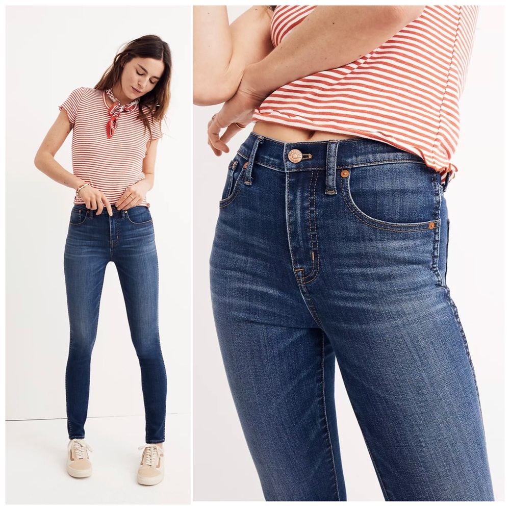 Madewell Petite 10" High-Rise Skinny Jeans Danny Wash TENCEL Denim Edition 26P